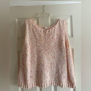 Tribal Speckled Pink Sleeveless Sweater XL